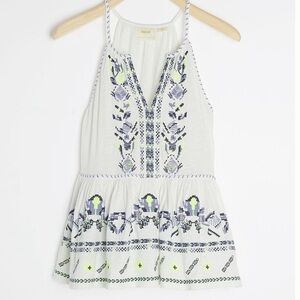 Anthropologie Neela Embroidered Tank Top